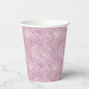 Marmorseidenmoirmuster in trostlosem Rosa Pappbecher