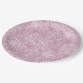 Marmorseidenmoirmuster in trostlosem Rosa Pappteller (Schrägansicht)