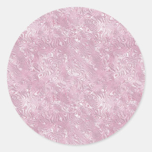 Marmorseidenmoirmuster in trostlosem Rosa Runder Aufkleber