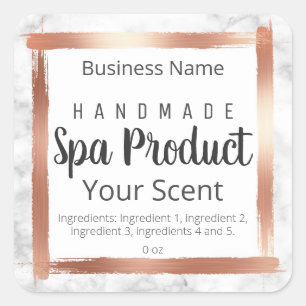 Marmorseife Körper Scrub Bath Bomb Soak Labels Quadratischer Aufkleber