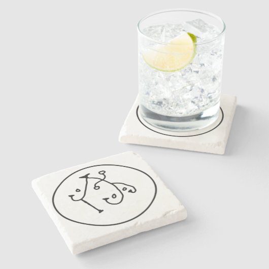 MarmorSiegel Enochian Engels-AAAN Steinuntersetzer (Seitenansicht)