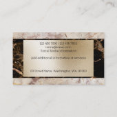Marmorsignatur Brauner Goldgranitfolienfleck Visitenkarte (Rückseite)