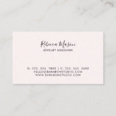 Marmorskarte Moderne Minimalistische weibliche Vis Visitenkarte (Rückseite)