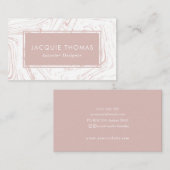 Marmorskarte Rose Rosa Muster Visitenkarte (Vorne/Hinten)