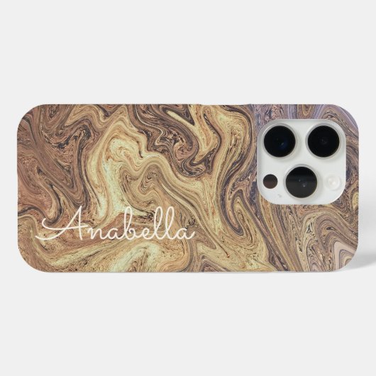 Marmorskript boho retro rostigen Gold Kupfer Ocker Case-Mate iPhone Hülle (Rückseite (Horizontal))