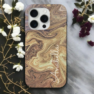 Marmorskript boho retro rostigen Gold Kupfer Ocker Case-Mate iPhone Hülle