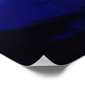 Marmorskulptur Navy Sapphire Blue Water Fluid Marb Poster (Ecke)