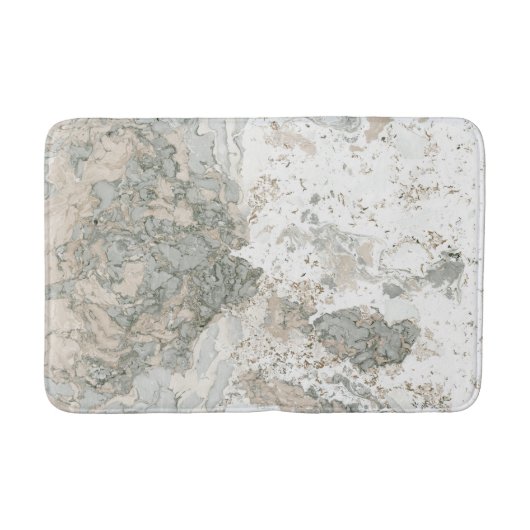 Marmorstein Abstrakt Creamy Mint Cali Gray Badematte (Vorderseite)