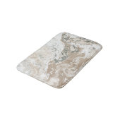 Marmorstein Abstrakt cremig Beige Elfenbein grau Badematte (Schrägansicht)