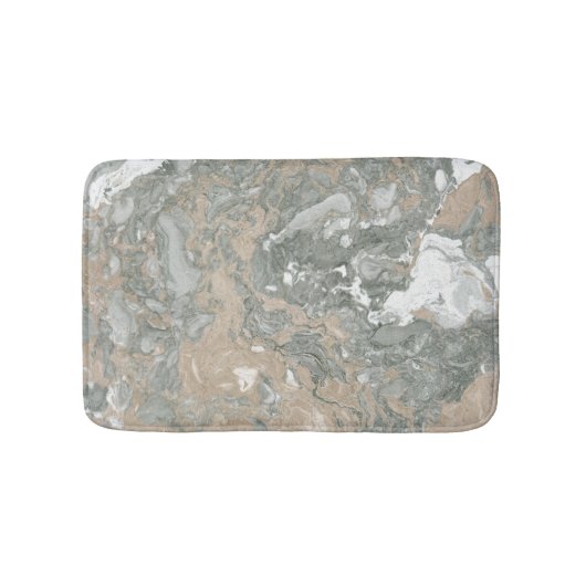 Marmorstein Abstrakt cremig Beige Elfenbein grau Badematte (Vorderseite)