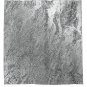 Marmorstein Abstrakt Metallic Silbergrau Luxus Duschvorhang (Vorderseite)