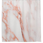 Marmorstein Abstrakt Weißkorn Rose Gold Kupfer Duschvorhang (Vorderseite)