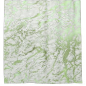 Marmorstein Abstrakt White Carrara Minze Green Duschvorhang (Vorderseite)
