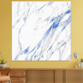 Marmorstein Abstrakt White Gray Carrara Blue Navy Leinwanddruck (Insitu (Wohnzimmer))