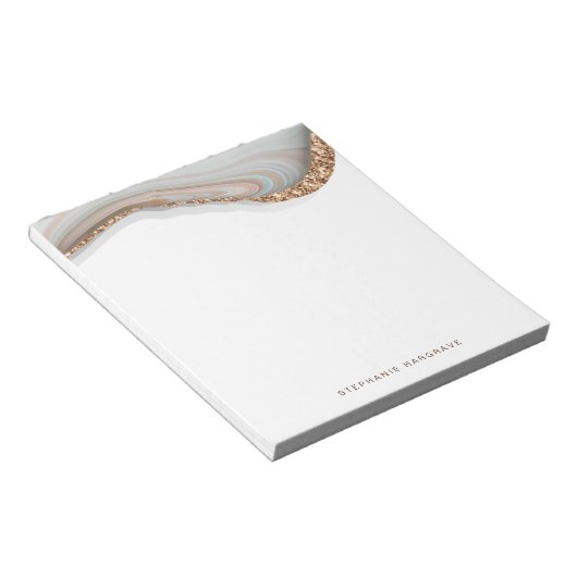 Marmorstein agodiert geode Glitzer Notizblock (angewinkelt)