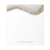 Marmorstein agodiert geode Glitzer Notizblock (Vorderseite)