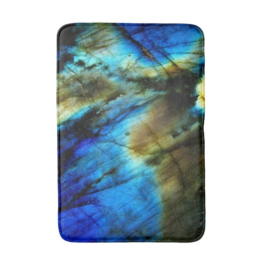 Marmorstein aquamarin türkisfarbenes Indigoblau Badematte (Vorderseite Vertikal)