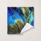 Marmorstein aquamarin türkisfarbenes Indigoblau Badhandtuch Set (Waschlappen)