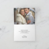 Marmorstein Gold Gray Gold Floral Wedding FOTO Dankeskarte (Innenseite)