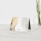 Marmorstein Gold Gray Gold Floral Wedding FOTO Dankeskarte (Rückseite)