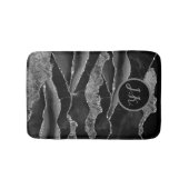 Marmorstein in grauem Weiß & Gold Badezimmer Badematte (Vorderseite)