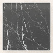 Marmorstein in hellgrauen und schwarzen Farben Glasuntersetzer (Vorderseite)