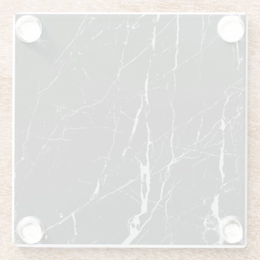 Marmorstein in hellgrauen und schwarzen Farben Glasuntersetzer (Rückseite)
