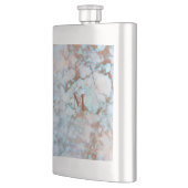Marmorstein in pastellfarbenen Tönen mit Monogramm Flachmann (Links)