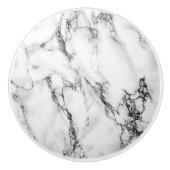 Marmorstein in Weiß und Schwarz Keramikknauf (Vorderseite)