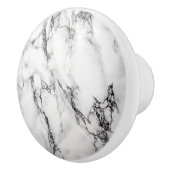 Marmorstein in Weiß und Schwarz Keramikknauf (Rechts)
