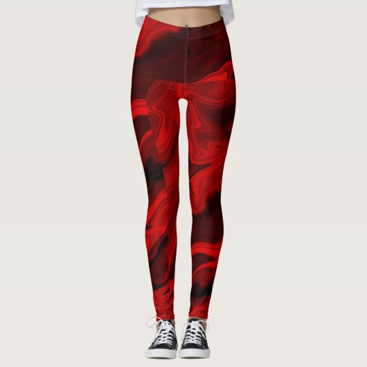 Marmorstein sieht blutrote Leggings aus (Vorderseite)