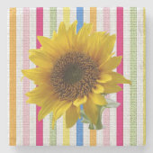 Marmorstein Sonnenblume Steinuntersetzer (Vorderseite)