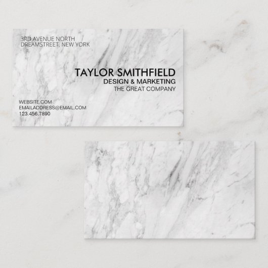 Marmorstein Trendy Minimal Beruflich Visitenkarte (Vorne/Hinten)