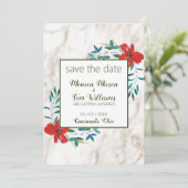 Marmorstein und Blume Save The Date (Stehend Vorderseite)