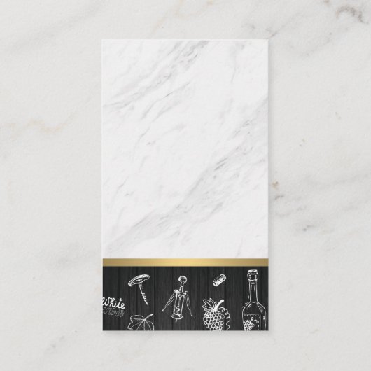 Marmorstein und Holzschnitt Weinmuster Visitenkarte (Rückseite)