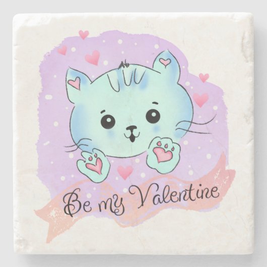 Marmorstein-Unterlage Valentinstag Von Mine Steinuntersetzer (Vorderseite)