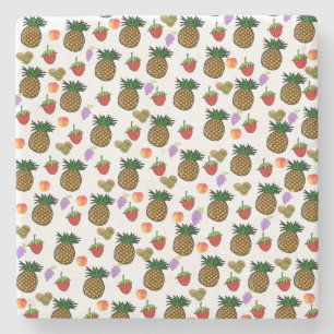 Marmorstein-Untersetzer Ananas Erdbeeren Obst  Steinuntersetzer