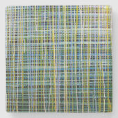 Marmorstein Untersetzer "Blue Kariert" (Vorderseite)