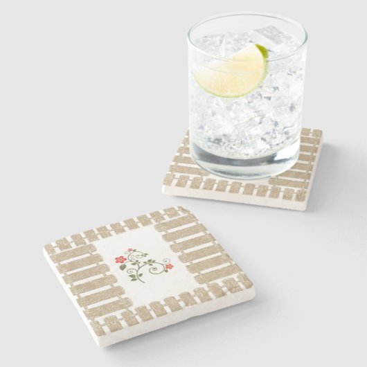 Marmorstein Untersetzer Floral (Seitenansicht)