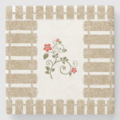 Marmorstein Untersetzer Floral (Vorderseite)