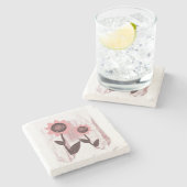 Marmorstein Untersetzer Floral (Seitenansicht)