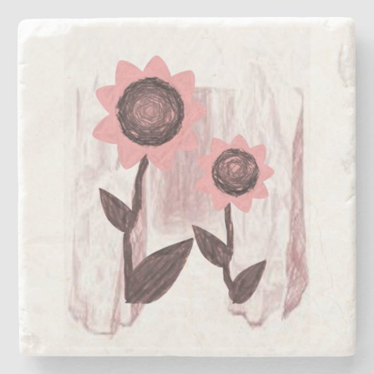 Marmorstein Untersetzer Floral (Vorderseite)