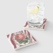 Marmorstein Untersetzer Floral (Seitenansicht)