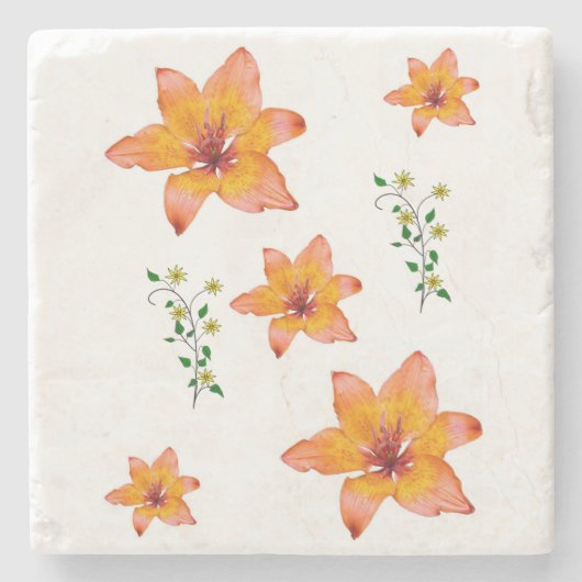 Marmorstein Untersetzer Floral (Vorderseite)