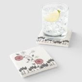 Marmorstein Untersetzer Floral (Seitenansicht)