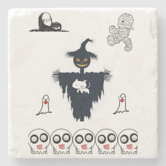 Marmorstein Untersetzer Halloween (Vorderseite)