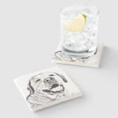 Marmorstein-Untersetzer - Labrador Retriever Steinuntersetzer (Seitenansicht)