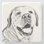 Marmorstein-Untersetzer - Labrador Retriever Steinuntersetzer (Vorderseite)