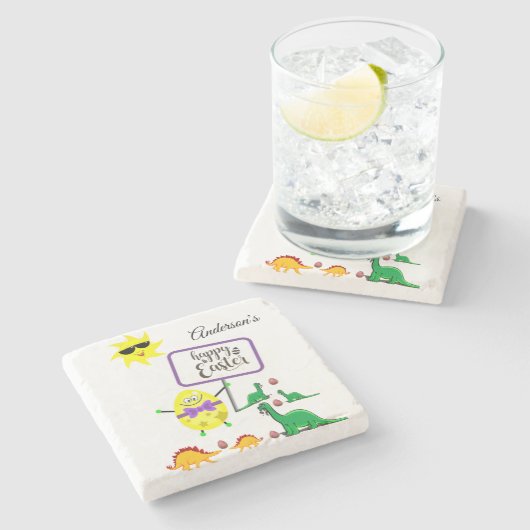 Marmorstein Untersetzer Osterdinosaurier (Seitenansicht)