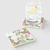 Marmorstein Untersetzer Possum Chicks Frosch Blüte (Seitenansicht)